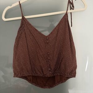 Brown Polka Dot Women's Top